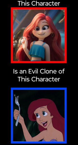 evil ariel is an evil clone of ariel Blank Meme Template