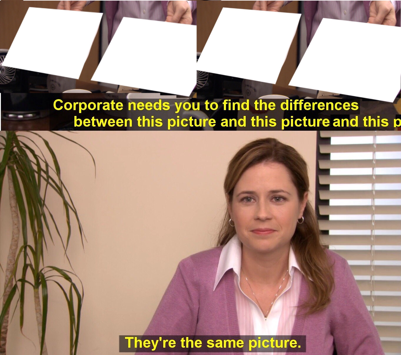 Difference between this picture and this picture and this pictur Blank Meme Template