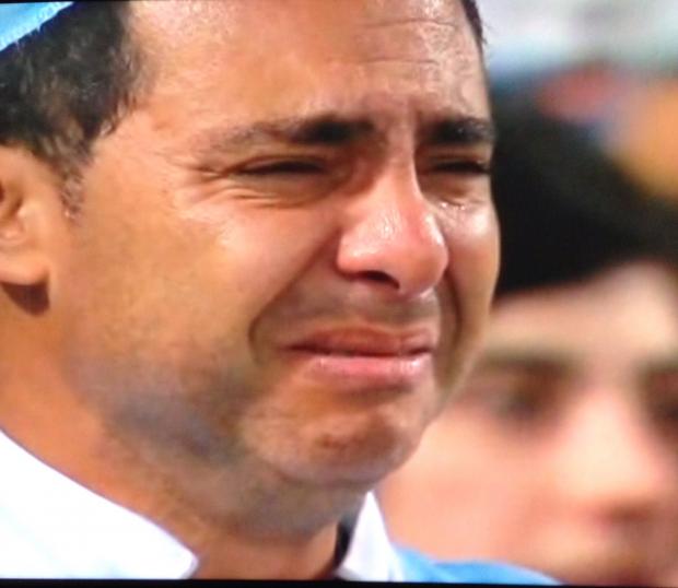 High Quality Man crying after Argentina lost Blank Meme Template