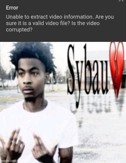 I hate this error | image tagged in sybau,error,imgflip,annoying | made w/ Imgflip meme maker