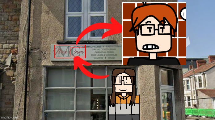 DOUBLE SOUNDALIKE!!!! Unbelievable! Creator's irl name + her OC's nickname!!! (Found in Bristol, England) | image tagged in cara dev,mc,moscovio may,name soundalikes,random,google maps | made w/ Imgflip meme maker
