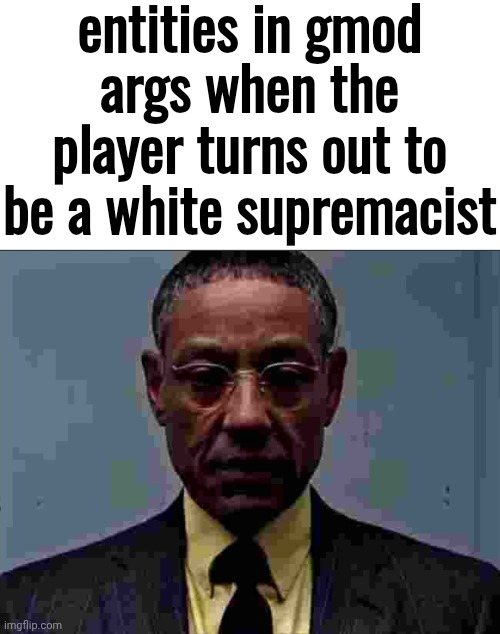 entities in gmod args when the player turns out to be a white supremacist | made w/ Imgflip meme maker