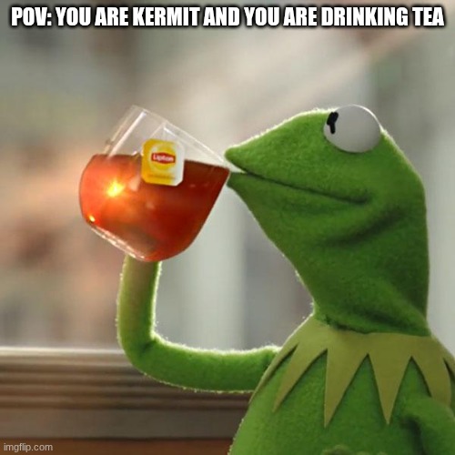 Kermit | POV: YOU ARE KERMIT AND YOU ARE DRINKING TEA | image tagged in memes,but that's none of my business,kermit the frog | made w/ Imgflip meme maker