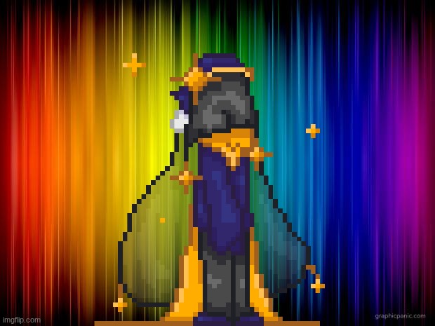 Fun Fact: The back of Hikari's veil is semitransparent | image tagged in rainbow background | made w/ Imgflip meme maker