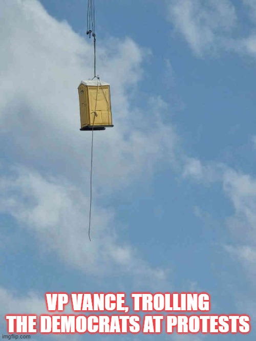 AF Number 2 | VP VANCE, TROLLING THE DEMOCRATS AT PROTESTS | image tagged in vp vance,trolling democrats,funny meme | made w/ Imgflip meme maker