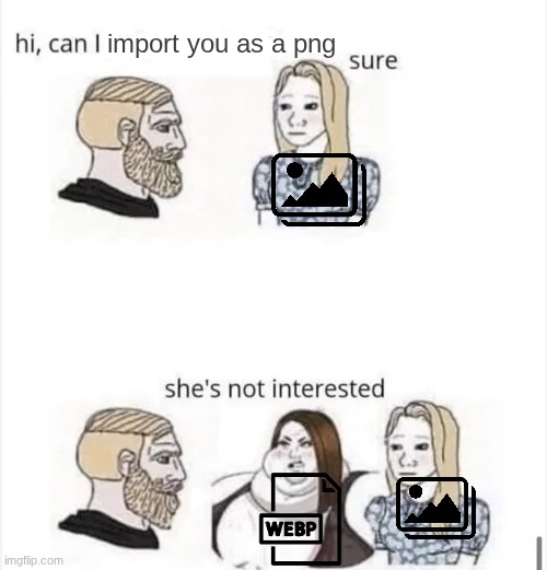always the webp protecting the png | import you as a png | image tagged in fridge,wojak,photoshop | made w/ Imgflip meme maker