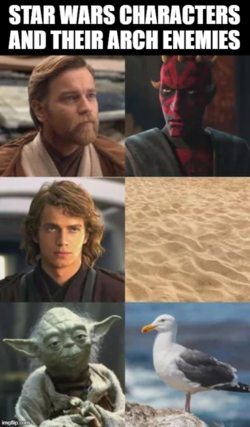 Arch Enemies | STAR WARS CHARACTERS AND THEIR ARCH ENEMIES | image tagged in star wars | made w/ Imgflip meme maker