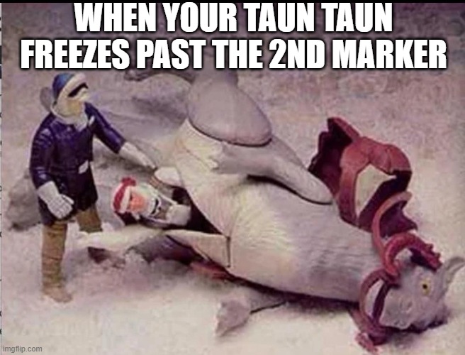 Stuff the Taun Taun | WHEN YOUR TAUN TAUN FREEZES PAST THE 2ND MARKER | image tagged in star wars | made w/ Imgflip meme maker