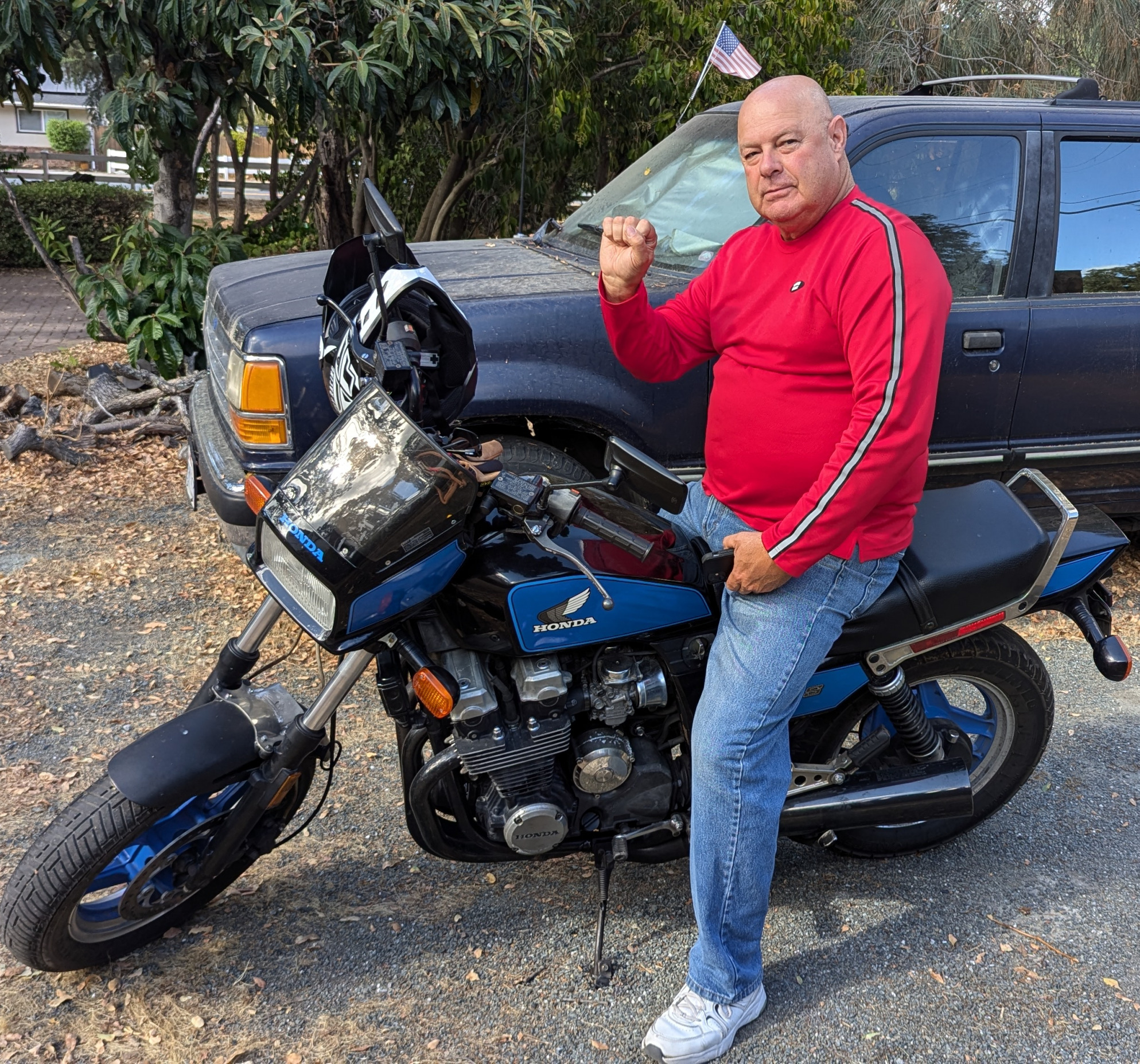 Bald Biker Dude Blank Meme Template