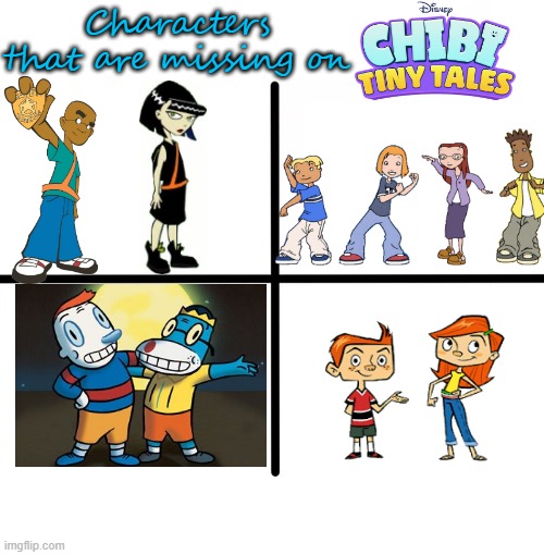 Tiny chibi tales missing shows | Characters that are missing on | image tagged in tiny chibi tales,disney,the replacements,the weekenders,fillmore,teachers pet | made w/ Imgflip meme maker