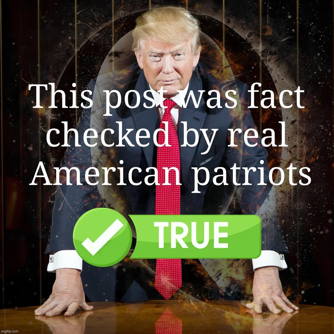 This post was fact checked by real American patriots as true | image tagged in this post was fact checked by real american patriots as true | made w/ Imgflip meme maker