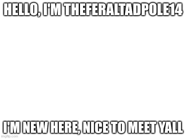 hi | HELLO, I'M THEFERALTADPOLE14; I'M NEW HERE, NICE TO MEET YALL | image tagged in legos | made w/ Imgflip meme maker