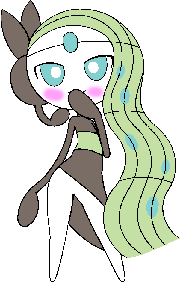 Meloetta in a flirty pose (Blush Version) Blank Meme Template