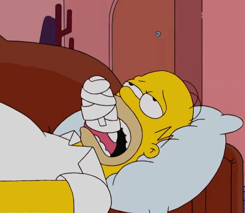 The Simpsons burnt tongue Blank Meme Template