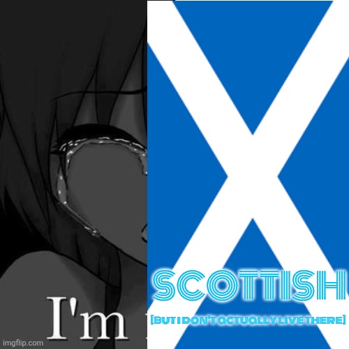 I'm fi | SCOTTISH; [but i don't actually live there] | image tagged in i'm fi | made w/ Imgflip meme maker