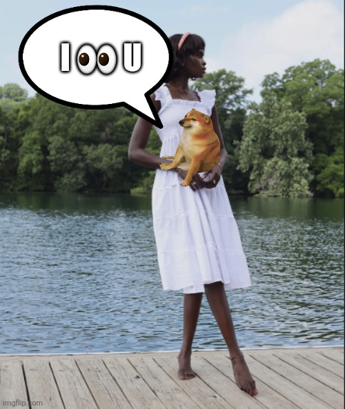 I ? U | image tagged in dipping a toe | made w/ Imgflip meme maker