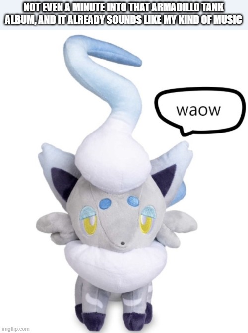 thank you uhhhh. that one user | NOT EVEN A MINUTE INTO THAT ARMADILLO TANK ALBUM, AND IT ALREADY SOUNDS LIKE MY KIND OF MUSIC | image tagged in waow | made w/ Imgflip meme maker