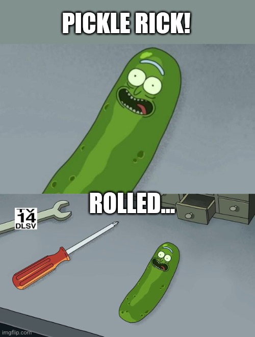 PICKLE RICK! ROLLED... | image tagged in pickle rick | made w/ Imgflip meme maker