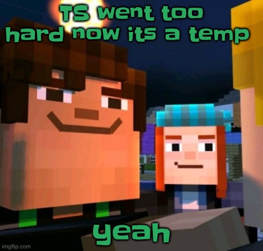 hey buddy | TS went too hard now its a temp; yeah | image tagged in hey buddy | made w/ Imgflip meme maker