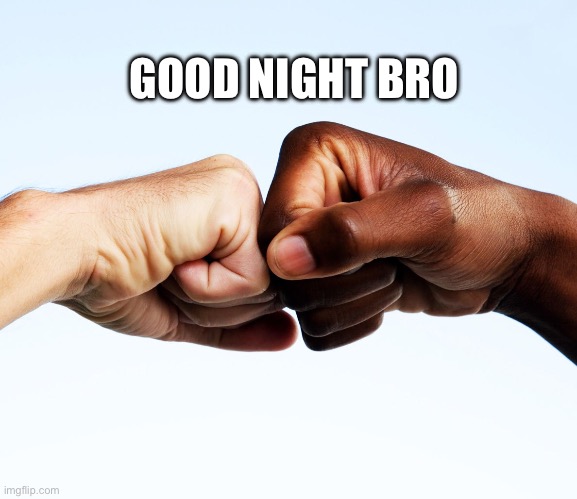 GNB | GOOD NIGHT BRO | image tagged in fist bump,good night | made w/ Imgflip meme maker