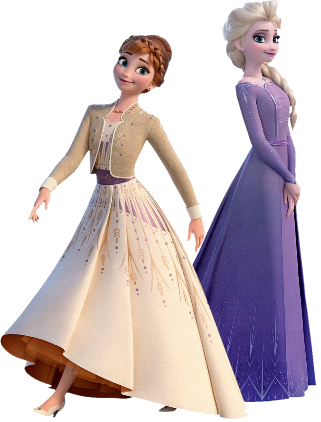 Anna and Elsa (Fall Dresses) Blank Meme Template