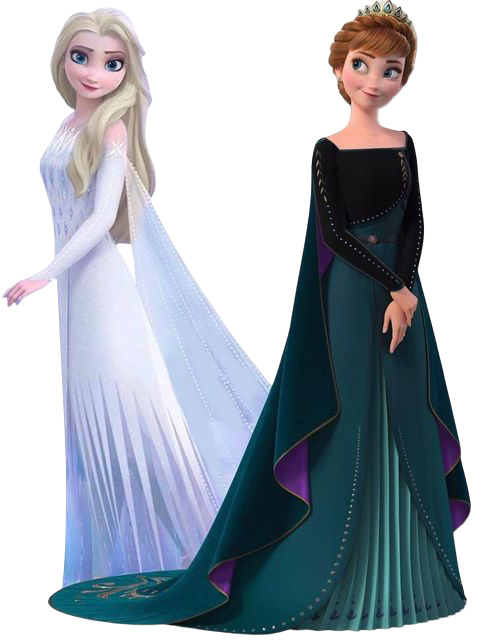 Anna and Elsa (Frozen II) PNG Blank Meme Template