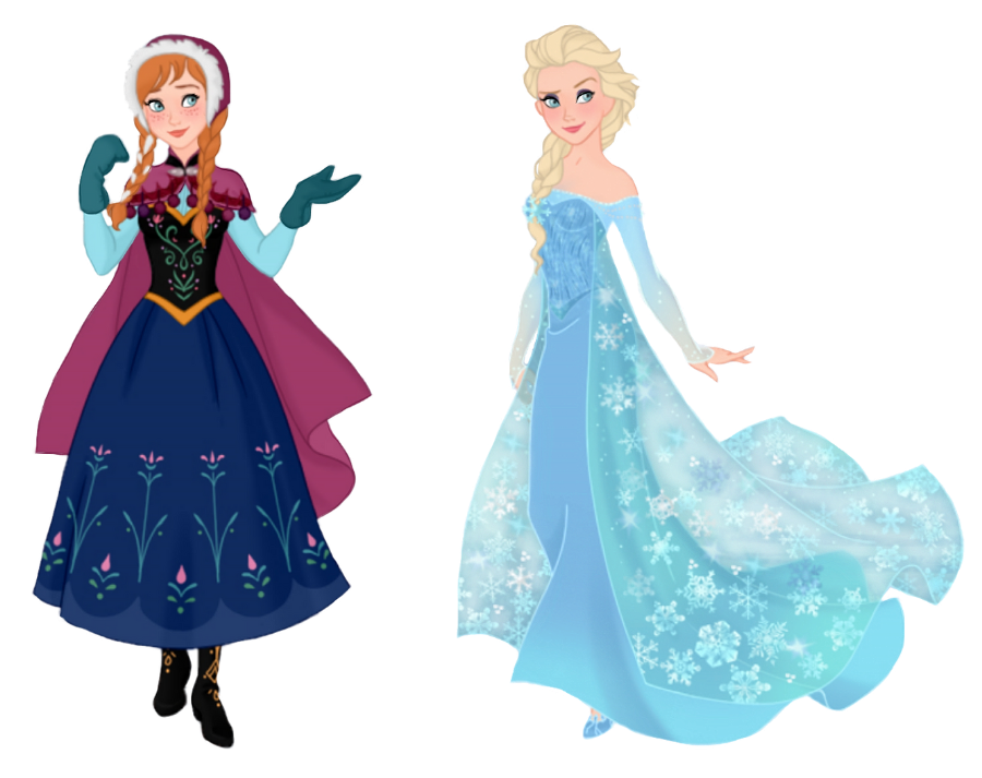 Anna and Elsa (Sisters) PNG Blank Meme Template
