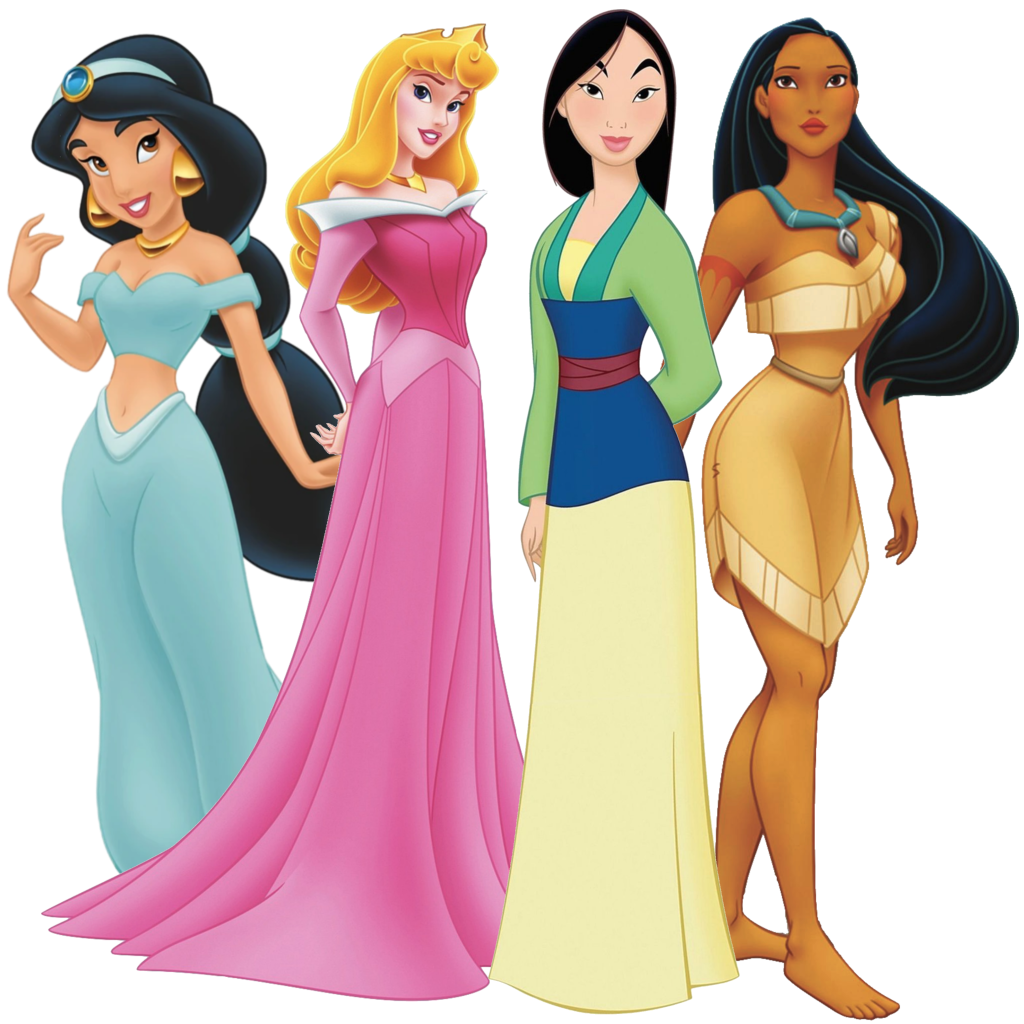 4 Disney Princesses PNG Blank Meme Template