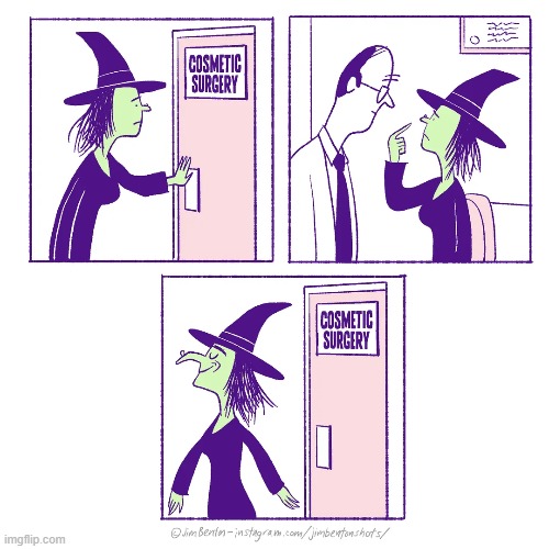 image tagged in witch,cosmetic,surgery,wart,nose,long | made w/ Imgflip meme maker