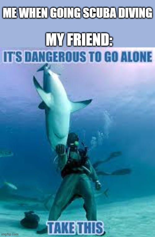 u need dis | MY FRIEND:; ME WHEN GOING SCUBA DIVING | image tagged in legend of zelda | made w/ Imgflip meme maker