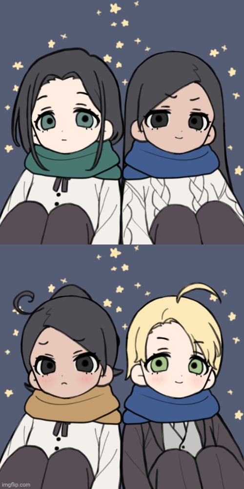 Look At My Overly Optimistic Little Fawk | image tagged in picrew,british men of letters,bmol secondary quadro,no the girls are not the same person,so adorbs | made w/ Imgflip meme maker