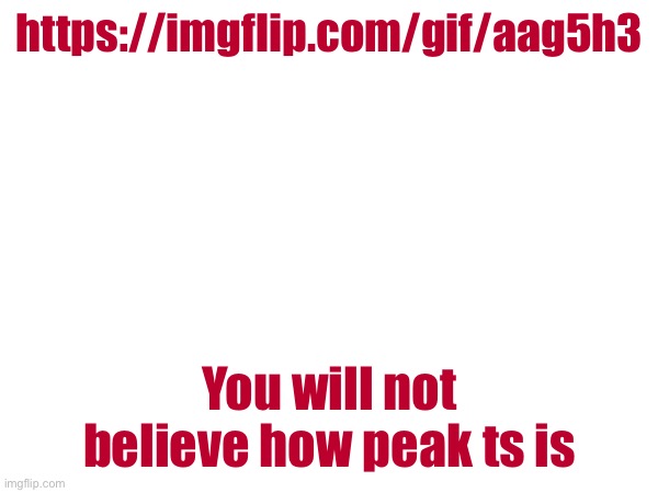https://imgflip.com/gif/aag5h3; You will not believe how peak ts is | made w/ Imgflip meme maker