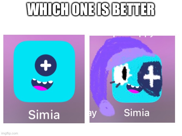 Original Simia Vs My Redesign | WHICH ONE IS BETTER | image tagged in simia,redesign,huh,art,why u no pooping,minecraft villager noise | made w/ Imgflip meme maker