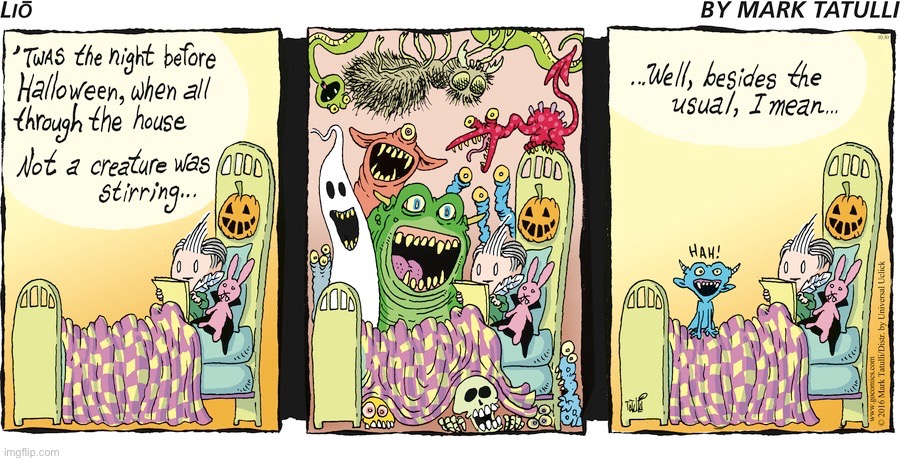 image tagged in comics,lio,halloween,anticipation,the night before,monsters | made w/ Imgflip meme maker