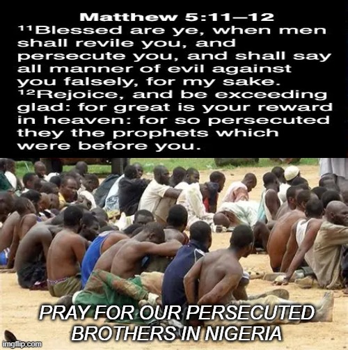 PRAY FOR OUR PERSECUTED BROTHERS IN NIGERIA | image tagged in nigeria,perseverance,persecution,christianity,prayer | made w/ Imgflip meme maker