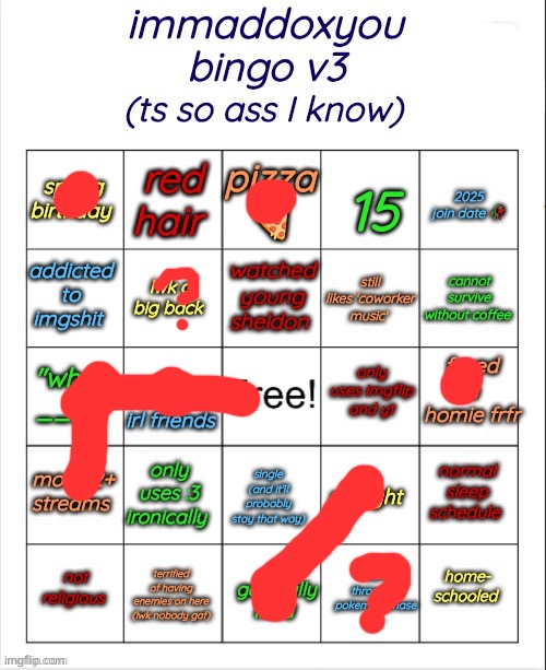 immaddoxyou bingo v3 | image tagged in immaddoxyou bingo v3 | made w/ Imgflip meme maker