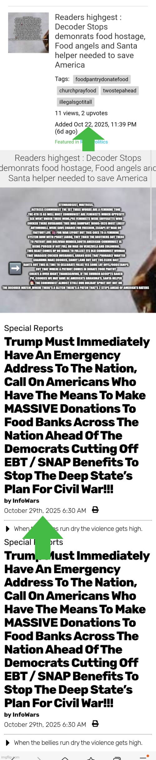 Readers highgest: Patriots sound alarm, Santa's helpers and patriots needed to save holiday from grenchocrats | ➡️ | image tagged in donate,food,kidshungry,miracleofchristmas | made w/ Imgflip meme maker