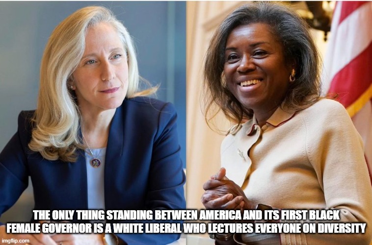 The only thing standing between America and its first black female governor is a white liberal who lectures everyone on diversit | THE ONLY THING STANDING BETWEEN AMERICA AND ITS FIRST BLACK FEMALE GOVERNOR IS A WHITE LIBERAL WHO LECTURES EVERYONE ON DIVERSITY | image tagged in winsom,diversity | made w/ Imgflip meme maker