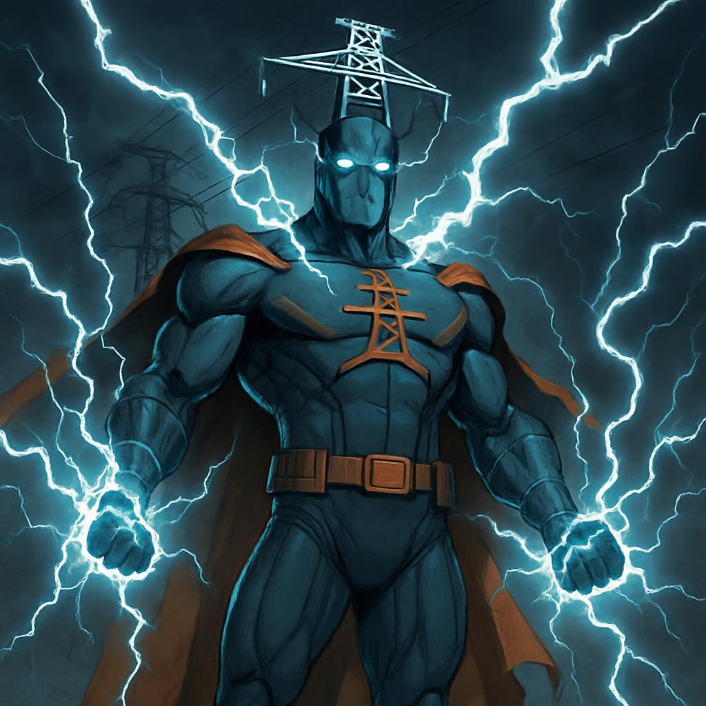 High Power Power Line Superhero Blank Meme Template