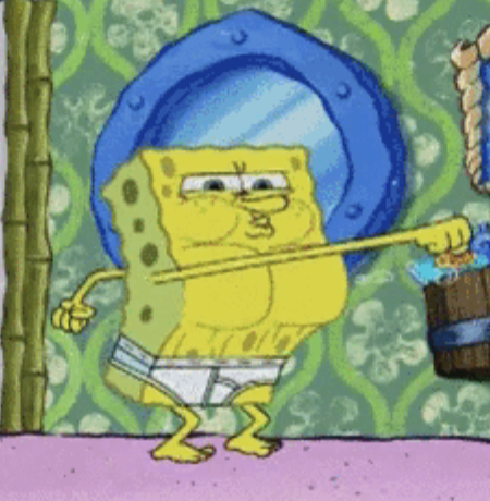 Spongebob flexing Blank Meme Template