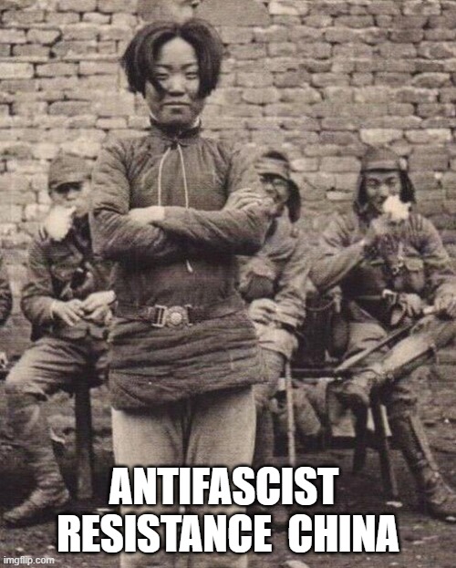 Antifa China | ANTIFASCIST  RESISTANCE  CHINA | image tagged in antifa | made w/ Imgflip meme maker