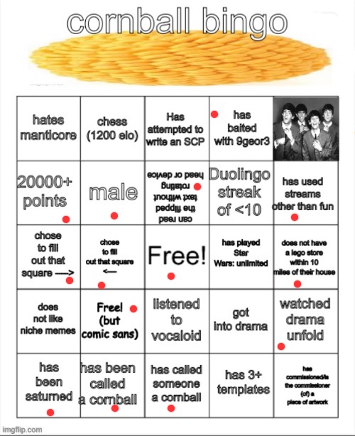nin bogo | image tagged in cornball bingo | made w/ Imgflip meme maker