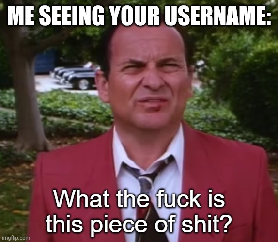 WTF is this piece of shit? | ME SEEING YOUR USERNAME: | image tagged in wtf is this piece of shit | made w/ Imgflip meme maker