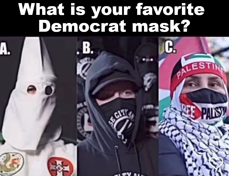 What is your favorite 
Democrat mask? | made w/ Imgflip meme maker