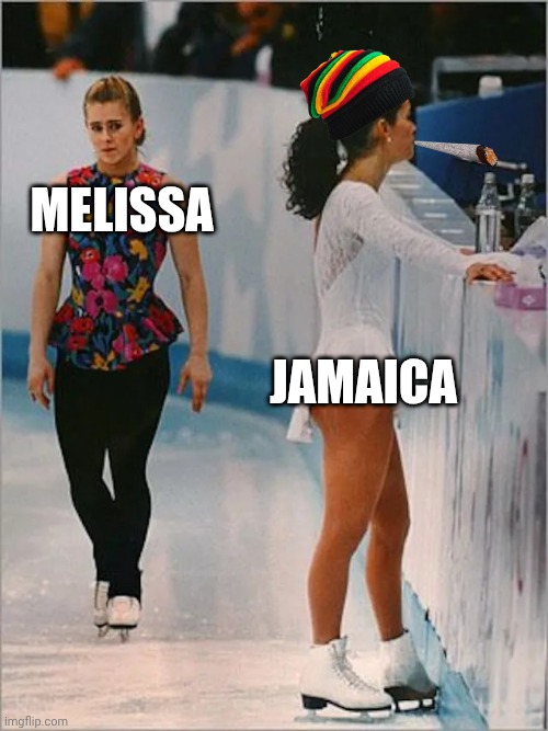 Figure skating | MELISSA; JAMAICA | image tagged in figure skating,hurricane,jamaican | made w/ Imgflip meme maker