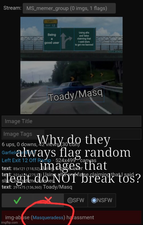 Why do they always flag random images that legit do NOT break tos? | made w/ Imgflip meme maker