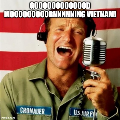 Good Morning Vietnam | GOOOOOOOOOOOOD MOOOOOOOOORNNNNNING VIETNAM! | image tagged in good morning vietnam | made w/ Imgflip meme maker