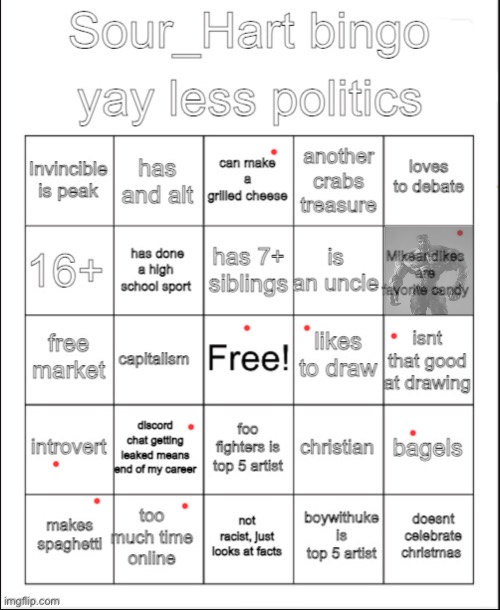 no bongo….,.,.,.,.,. | image tagged in sour_hart bingo 2 | made w/ Imgflip meme maker