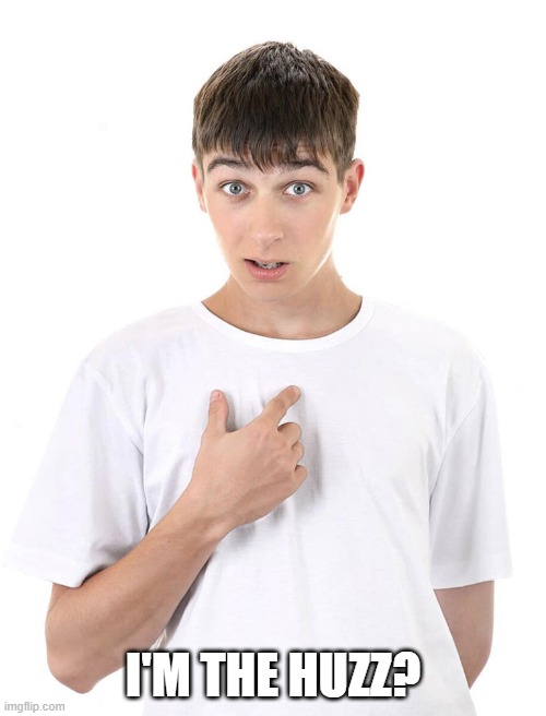 ;) | I'M THE HUZZ? | image tagged in guy pointing at himself | made w/ Imgflip meme maker