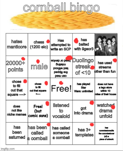 I might be a cornball | image tagged in cornball bingo | made w/ Imgflip meme maker